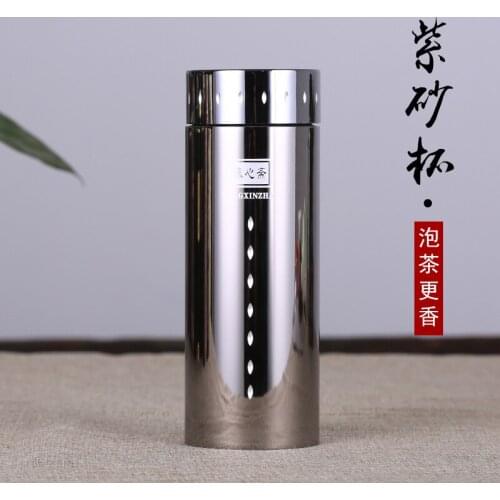 Yixing purple sand which enable men and women high-grade authentic lettering portable car purple sand tank glass tea cup