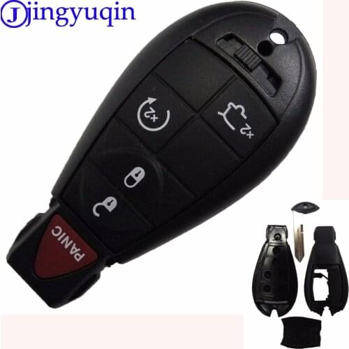 Jingyuqin 5 buttons Smart Car Key Shell for Dodge 2008 2015 for Jeep for Chrysler Remote Control Car Key Case Cover fob keyless