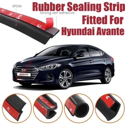 Door Seal Strip Kit Self Adhesive Window Engine Cover Soundproof Rubber Weather Draft Wind Noise Reduction For Hyundai Avante
