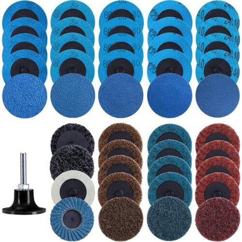 45-Piece Sanding Disc Set, 2-Inch Sanding Disc with 0.6-Inch Holder for Surface Polishing and Rust Removal Paint
