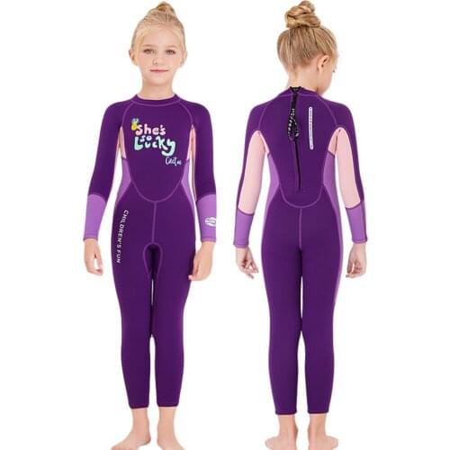 Girls Neoprene 2.5MM Surf Wetsuit Windsurf Kitesurf Scuba Diving Kids Children Rash Guard Swimming Clothes Bathing Suit Swimwear