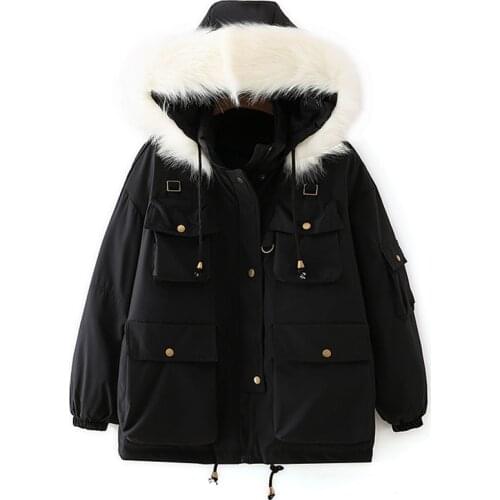 Autumn Winter Jacket Women Vintage Korean Coat Female Womens Down Cotton Jacket Warm Thick Long Parkas Oversized
