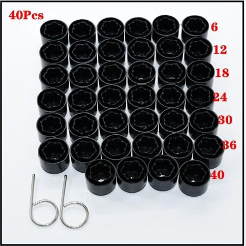 1K0601173 17mm 40-piece/set anti-theft bike center Mother Covers caps Lug bolt Fit for Jetta golf MK5 Passat B6 Touran Polo