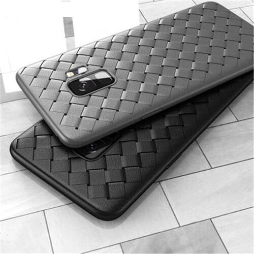 Grid Phone Case For Samsung galaxy j4 j6 A6 A8 plus j7 j8 j2 pro A7 A9 A750 A6s A9s 2018 Cases Ultra Thin Soft Woven Cover