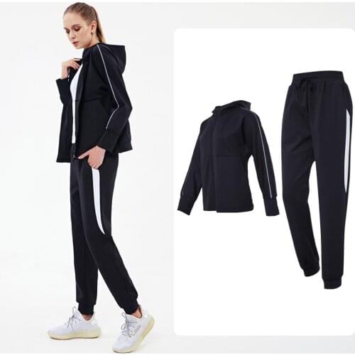 Sports running womens loose 2-piece quick-drying jacket sports pants fitness gym outdoor running clothes clothing