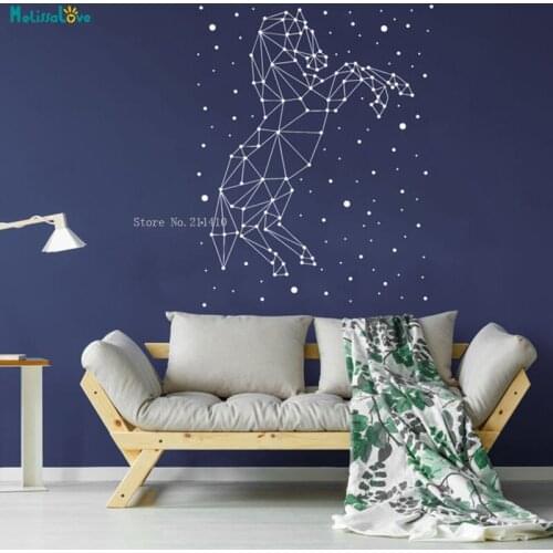 Spirited Horse Wall Sticker Home Decor Stars Constellation Sky Vinyl Decor Nursery Self-adhesive Nebula Decals YT3659