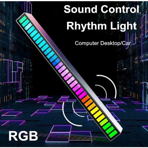 LED Strip Light Sound Control Pickup Rhythm Light Music Atmosphere Light RGB Colorful Tube USB Energy-Saving Lamp Ambient Light