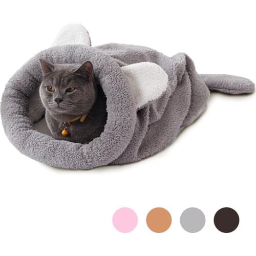 Warm Cat Bed Cave House Slippers Beds Dog Kitten Mat Nest Kennel Soft Sofa Sleeping Bag Mats Cushion For Cats Dogs Supplies