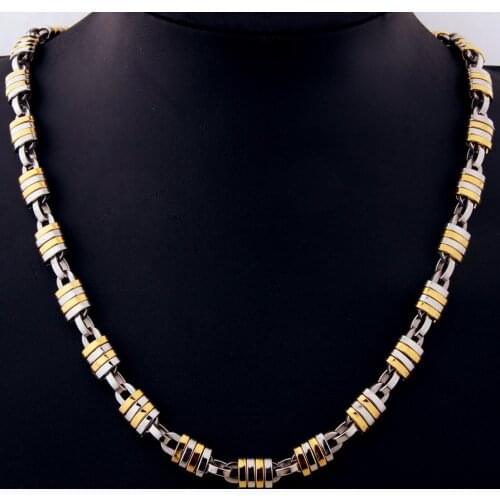 Tiasri 9mm Fashionable mens Necklaces and Bracelets 316L Stainless Steel Lock Chain Hip-hop Punk Jewelry Accessories Wholesale