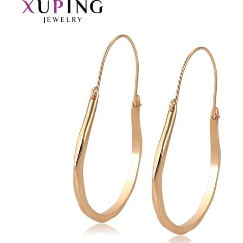 Xuping Colorful Gold-color Plated Eardrops Earrings Fashion Jewelry for Women Simple Family Gift 98912
