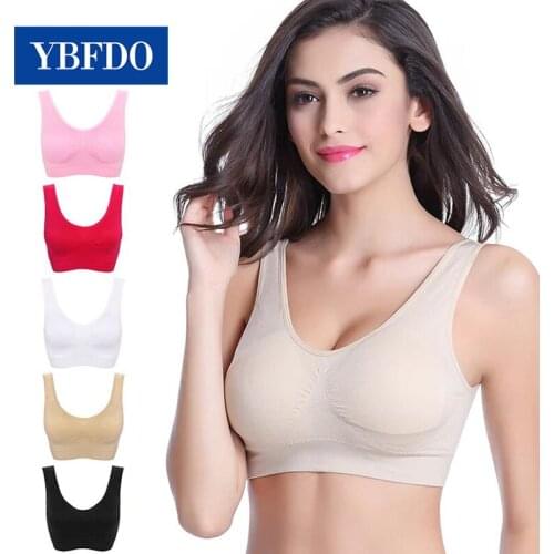 YBFDO Seamless Bra With Pads Plus Size Bras For Women Active Bra Wireless Brassiere Push Up Big Size Vest Wireless underwear