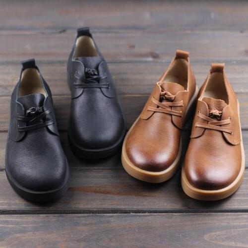 Woman Shoes Lace up Flat Shoes Women Mocassins 100% Genuine Leather Ladies Flat Shoes 2020 Platform Womens Shoes 2020 Footwear