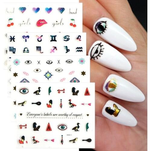 30pcs/set Eye Series Nail Sticker Slider Nail Art Decorations Charming Self-adhesive Sticker Nails Manicure Tattoos Foil Decals