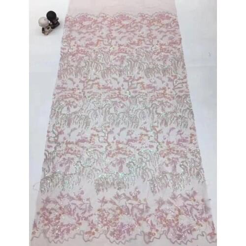 5yards/bag Mixed color embroidery sequins fashion fabric 3 colors can be used in wedding dress design XX514