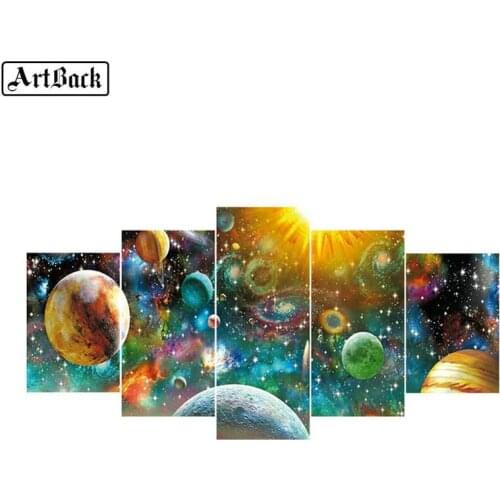 5 spell painting color planet icon full square drill 5d diamond painting 3d diamond embroidery kit for living room decoration