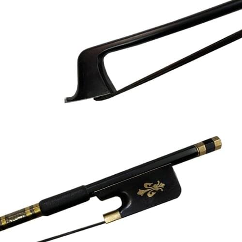 Free shipping black bow hair NEW 4/4 Black Carbon Fiber Viola Bow Black carbon Bow 4/4Violin Bow Ebony Frog