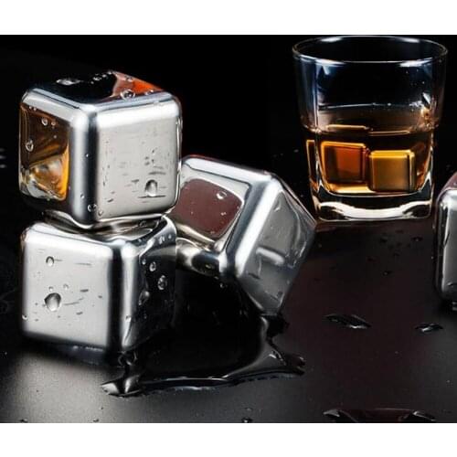 Whiskey Quick Cooling Ice Cube Set Reusable Food Grade Stainless Steel Wine Cooling Cube Iced Rock Party Bar Tool