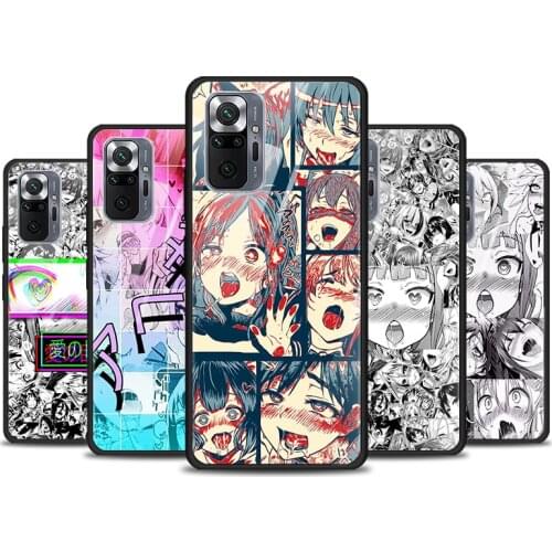 Tempered Glass Cover ahegao manga girl For Xiaomi Redmi K40 K30 K20 Pro Plus 9T 9C 9A 9 8A 7 Shockproof Phone Case