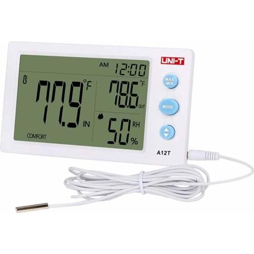 UNI-T A12T Digital Thermometer-10-50 (14~122F) Hygrometer temperature Humidity 10~99%RH Meter Alarm Clock