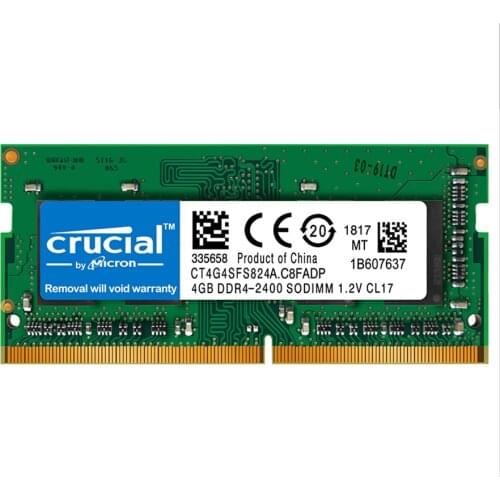 Crucial 4GB 8GB 16GB DDR4 RAM Memory 2666 MT/s (PC4-21300) 1R x8 SODIMM RAM 1.2V 260-Pin For Laptop Notebook