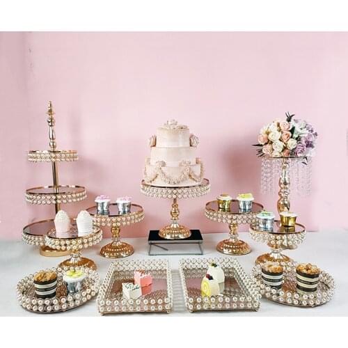 Cake Decorating Tools Crystal Cake Stand Cake Pops Pastry Supplies Set Dessert Display Stand Baking Tray Gold