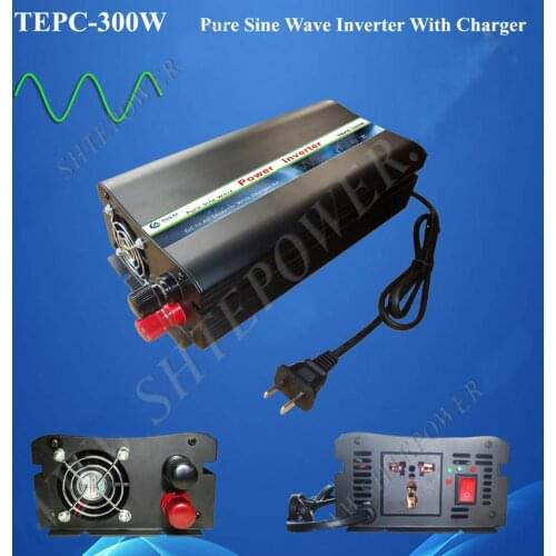 DC 12v 24v AC 120v 220v 230v dc to ac output 300w pure sine wave inverter free shipping pure sine wave inverter with charger