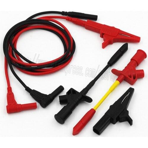 Insulation test lead test wire / crocodile clip Aligator hook clip / test probe spring for multimeter Black / Red