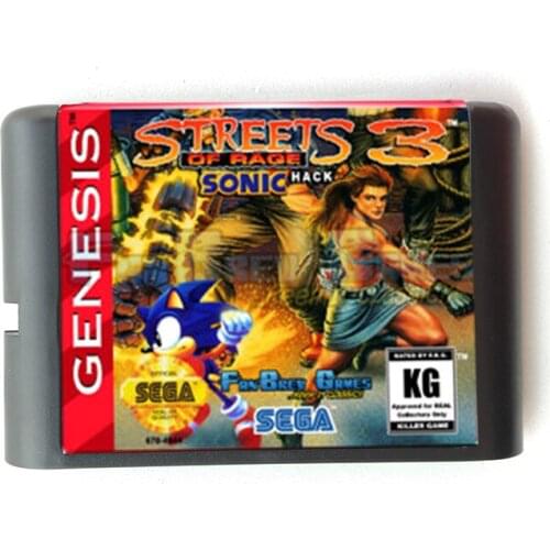 Streets Of Rage 3 Sonic Version 16 bit MD Memory Card for Sega Mega Drive 2 for SEGA Genesis Megadrive
