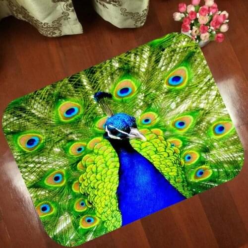 Mats Anti Slip Floor Mat Fashion cartoon Peacock Carpet Printed Pattern Carpet Rug for Bathroom Door Living Room