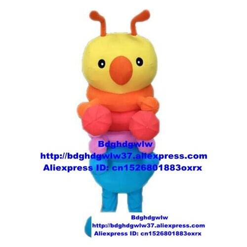 Colorful Carpenterworm Caterpillar Bean Worm Bug Mascot Costume Adult Cartoon Character Gifts Souvenirs Kindergarten Pet zx220
