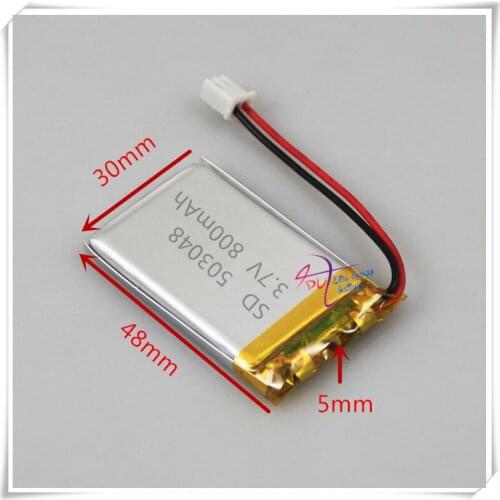 Li-po XH2.54 800mAh 3.7V lithium polymer battery 503048 473048 mobile navigation mobile phone speaker