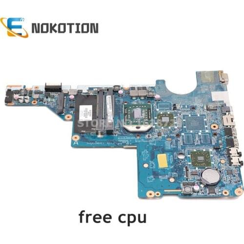 NOKOTION Laptop Motherboard for HP G42 G62 Series 592809-001 DA0AX2MB6E1 Main board Socket S1 DDR3 free cpu