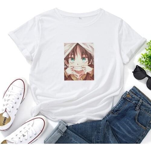 Kawaii Anime Graphic Tshirt Woman Japanese Cute Cartoon Pattern Print T Shirt for Women Simple and Versatile T-shirt Women Top