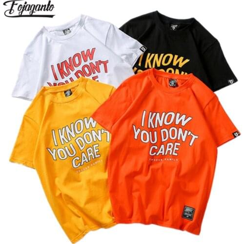 FOJAGANTO Fashion Brand Men T-Shirts 2020 Summer Letter Printing Mens T Shirt Male Street Simple T Shirts
