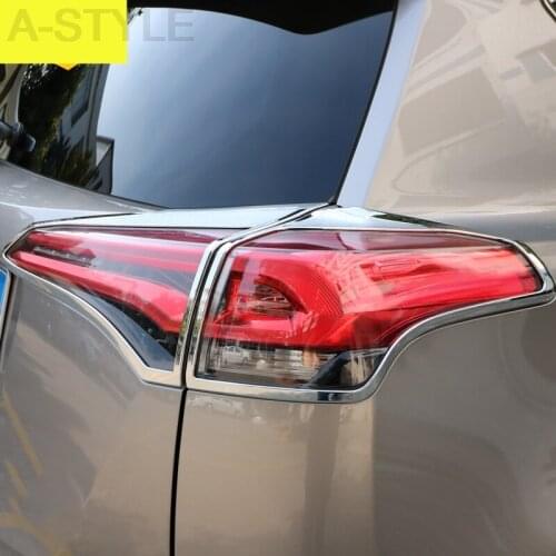 For Toyota RAV4 RAV 4 2016 2017 Car Rear Lights Covers Decoration Lamp Frame Trim ABS Chrome Car Styling Exterior decoration