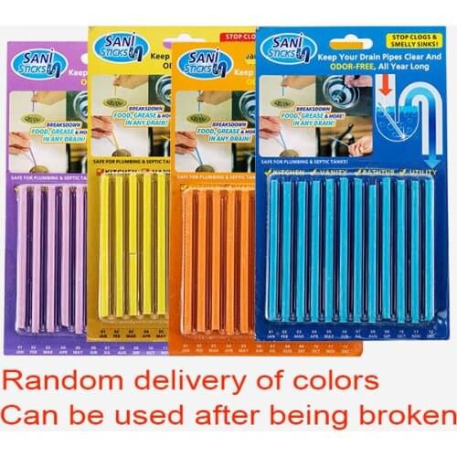 12pcs/Pack Sani Sewer Rod Drain Cleaner Sticks Kitchen Toilet Bathtub Sewage Decontamination To Deodorant Sewer