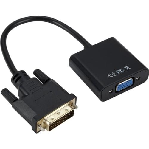 DVI Male to VGA Female Adapter Full HD 1080P DVI-D to VGA Adapter 24+1 25Pin to 15Pin Cable Converter for PC Computer Monitor