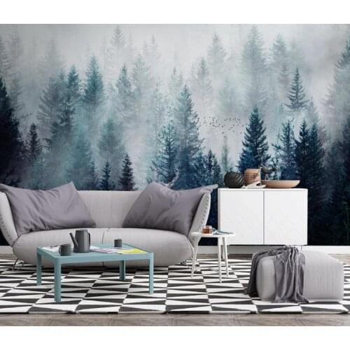 Custom Any Size Murals Wallpaper 3D Nordic modern minimalist fresh cloud forest Wall Painting Living Room TV Sofa Backdrop Wall