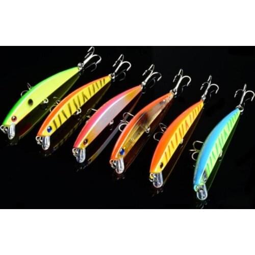 6 Pieces Minnow Fish Lure 7.2g 9.5cm Artificial Plastic Hard Bait Swimbait Vibration Float Fishing Tackle