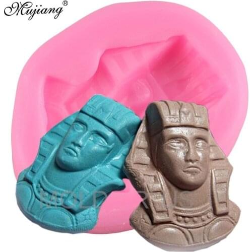 3D Egypt King Tut Pharaoh Silicone Mold Fondant Cake Decorating Tools Cookie Baking Polymer Clay Candy Chocolate Gumpaste Moulds