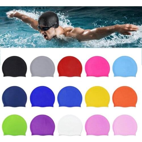 Silicone Swimming Cap Adult Swimming Cap Enlarged Swimming Ear Waterproof Non-slip Cap Protection Silicone Cap Swimming C5F8