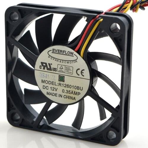 Taiwan FOR everflow r126010 bu 6010 6cm 12v 0.25a double ball large air fan