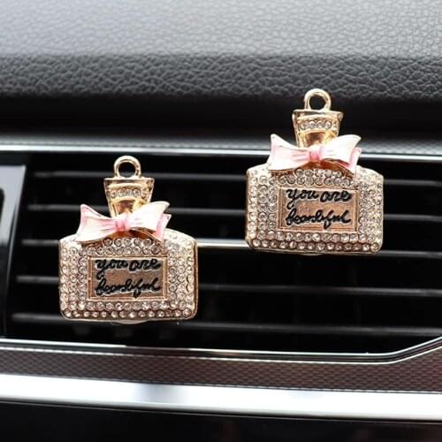 Bling Perfume Bottle Car Air Vent Clip Air Freshener In Auto Interior Decor Car Aroma Diffuser Ornament Car Accessory Girls Gift