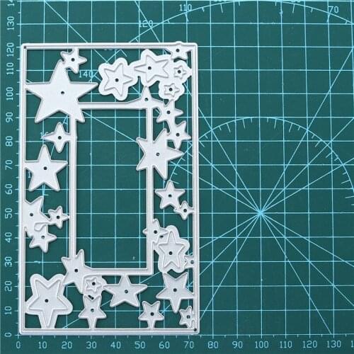 YaMinSanNiO Frame Metal Cutting Dies New Star Rectangle Background Dies Scrapbooking Paper/photo Cards Embossing Stencil Dies