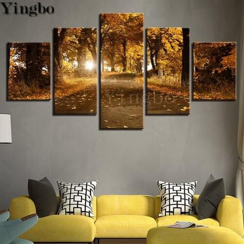Ying bo Full Square Diamond Embroidery Autumn Forest scenery Mosaic Multi-picture 5D Diamond Painting 5pcs/set DIY Home Decor