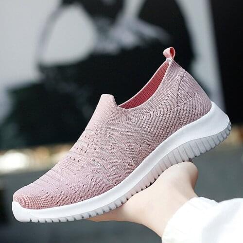 Slip On Women Walking Shoes For Adults Breathable Mesh Female Sneakers Summer Sports Free Flexible Zapatillas Mujer 2020