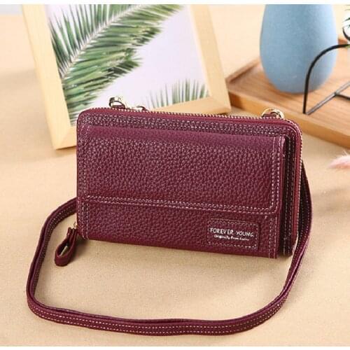 Trend Casual Flap Cellphone Bag Women Soft PU Leather Crossbody Bag Small Messenger Bag New Shoulder Bag Simple Lady Handbag