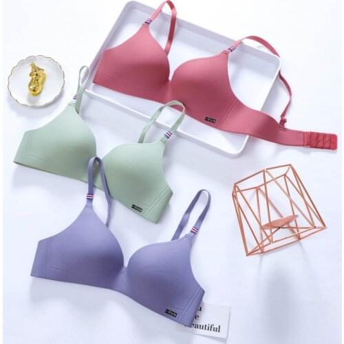 Hikigawa Women Push Up Bra Seamless Gather Comfortable Underwear Students Breathable Thin Bras Wireless Bralette Lingerie