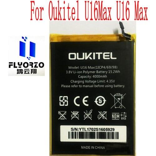 100% Brand new Original 4000mAh Oukitel U16Max Battery For Oukitel U16Max U16 Max Mobile Phone
