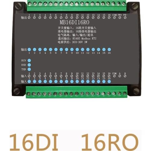 16DI/16RO 16 Road digital isolation input 16 Road relay output module data acquisition control Board RS485 Modbus for Industry